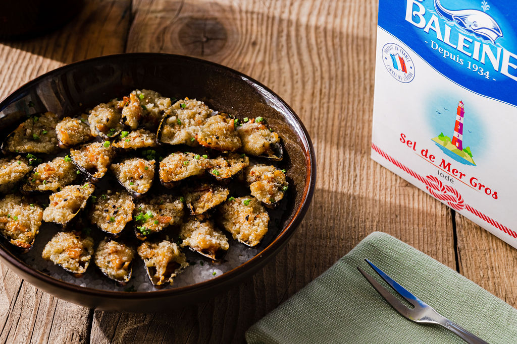 Moules gratinées au bleu recette