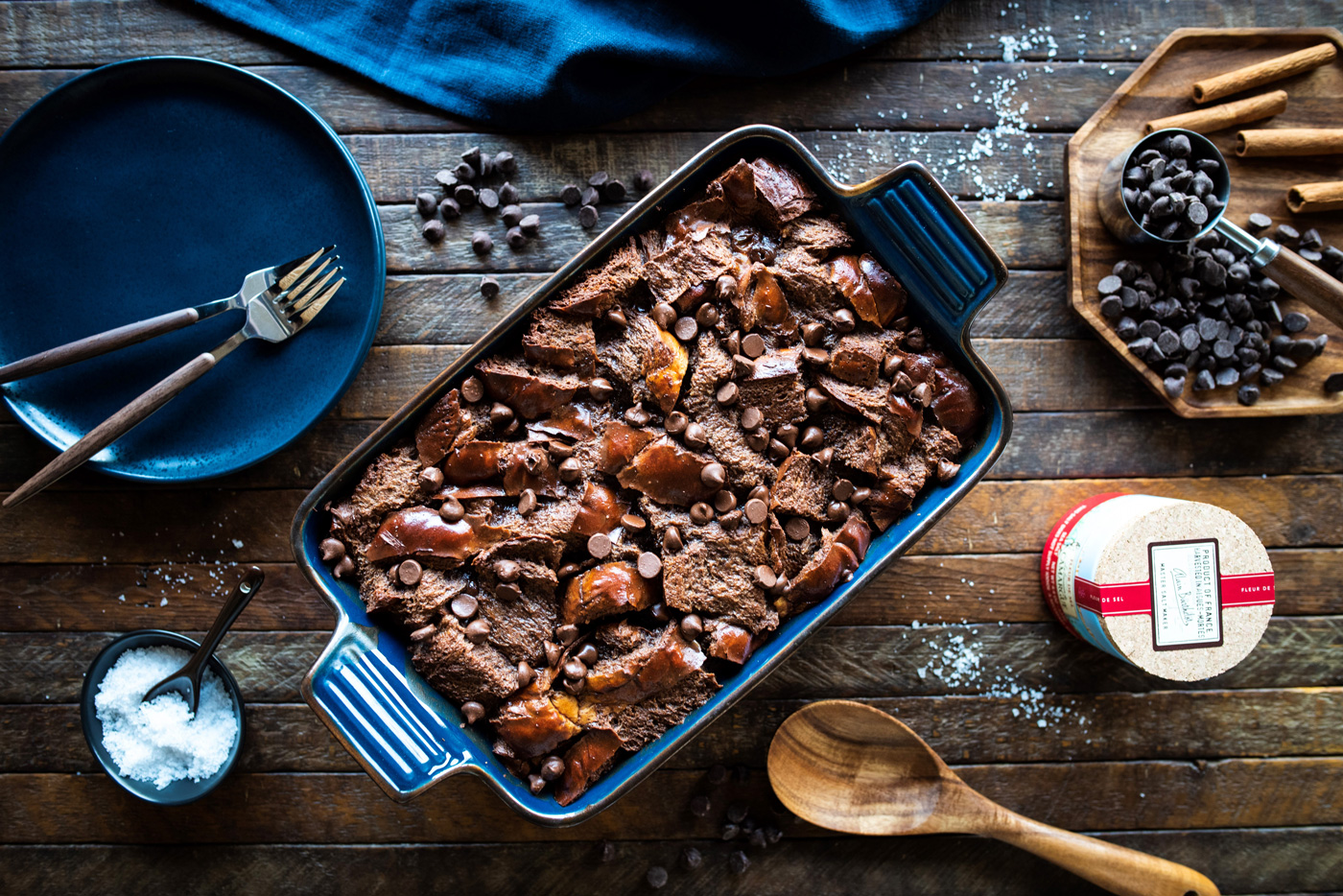 Salted Chocolate Bread Pudding Recipe by La Baleine