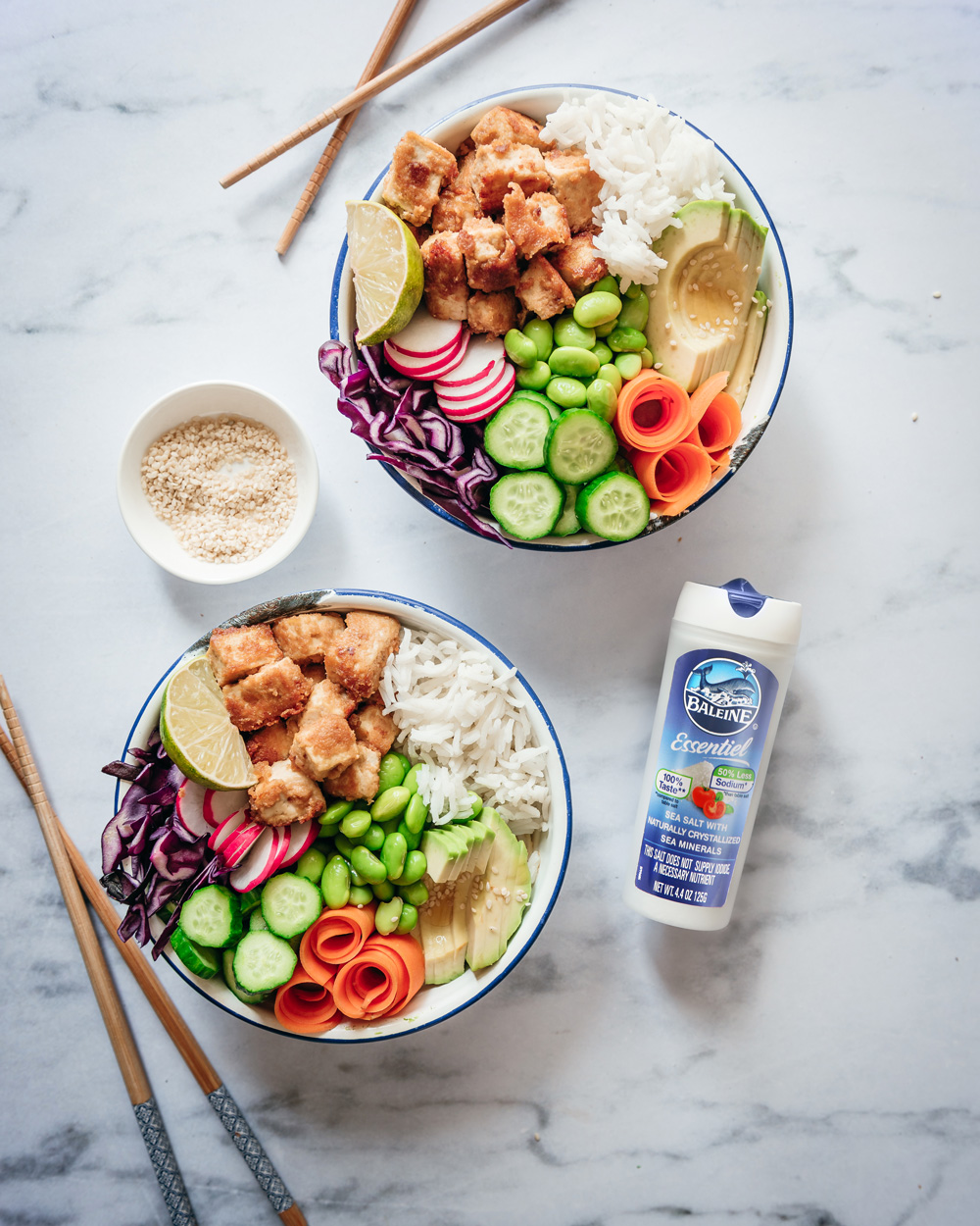 Vegan buddha bowl with tofu and lots of veggies recipe