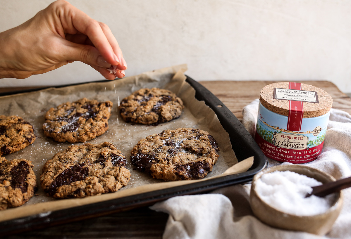 Salty Chocolate Oat Cookies recipe