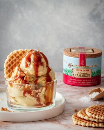 Salted caramel ice cream recipe waffle