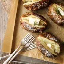 Salt skinned baked potatoes recipe