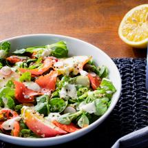 recette Salade de quinoa, pommes, radis et saumon fumé la baleine